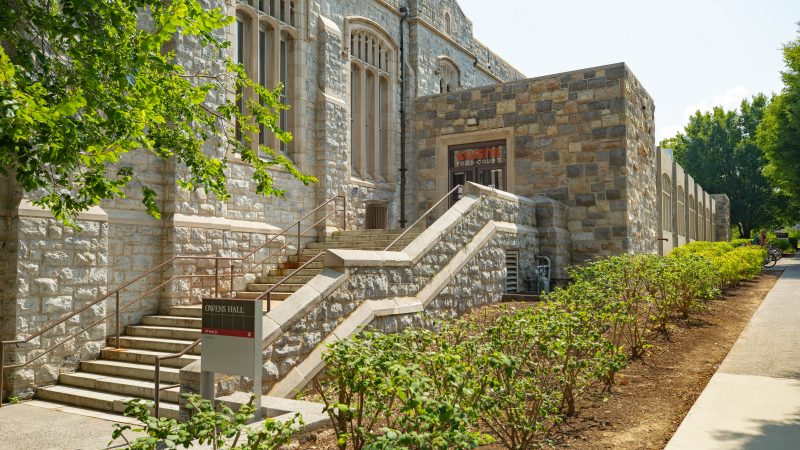 Owens Food Court Exterior. Photo by Darren Van Dyke for Virginia Tech.